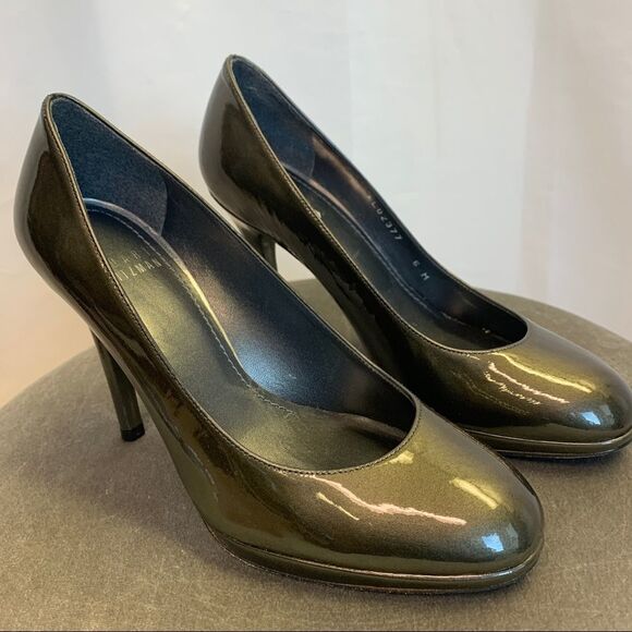 STUART Weitzman Patent Leather Pumps green Sz 6 - Picture 3 of 11